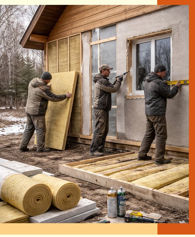 Утепление дачного дома в Курчатове от 4839 руб/м2 — недорого | ТепломастерКрч